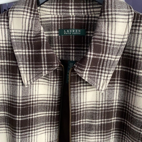 Lauren by RL Brown/Cream Zip Jacket NWT 22W - Picture 2 of 11